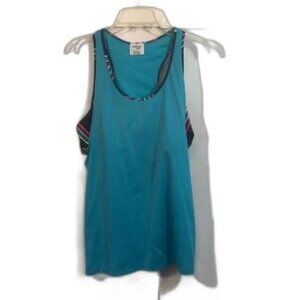 Danskin Now Womens Racerback Tank Top L/G 12-14 Multicolor‎ Trim Athletic Mesh